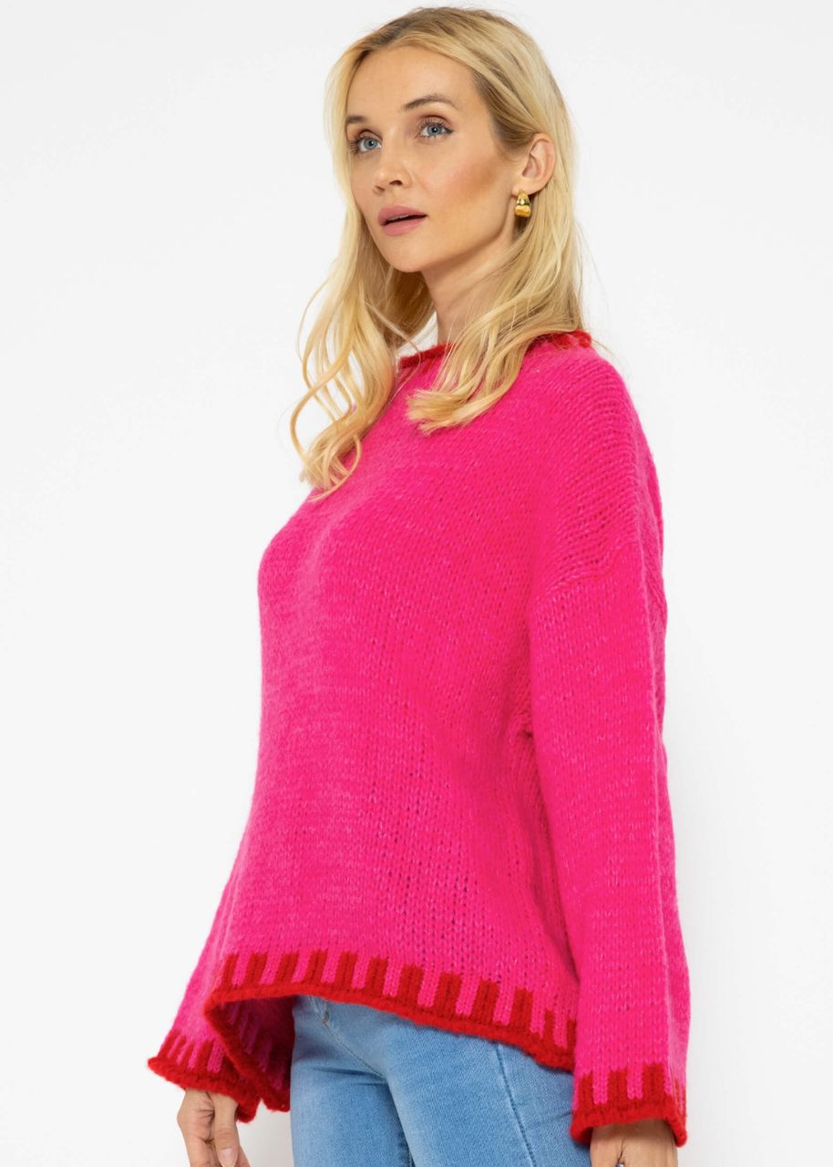 Jumper with red details - pink