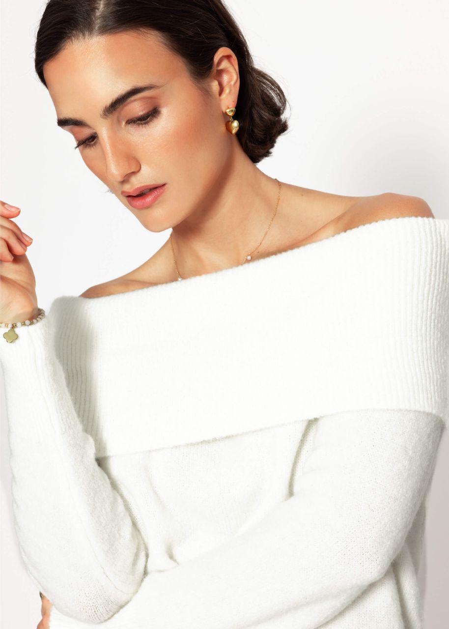 Off-the-shoulder sweater - offwhite