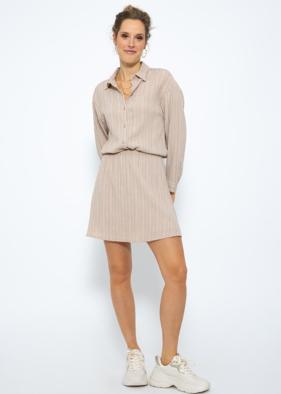 Blouse with crinkle effect - beige