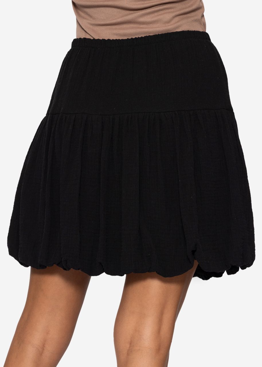 Muslin balloon skirt - black