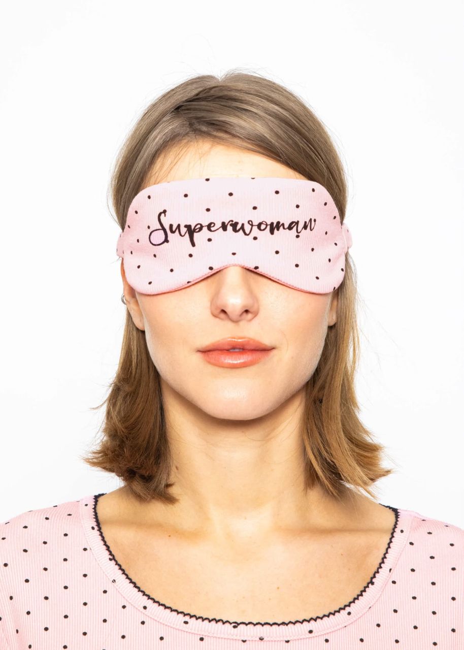 Sleep mask with dots - pink