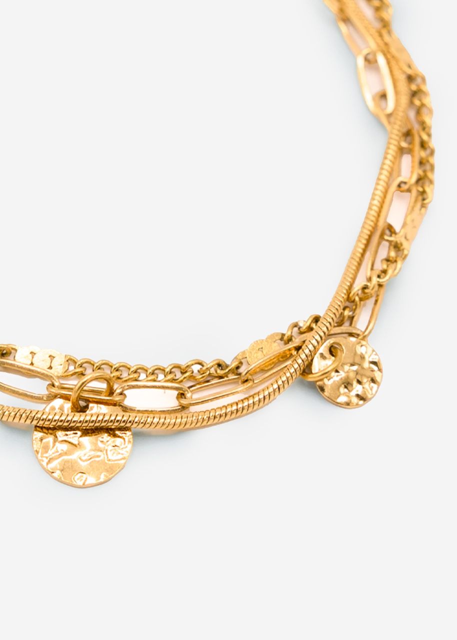 Layering bracelet with platelets - gold