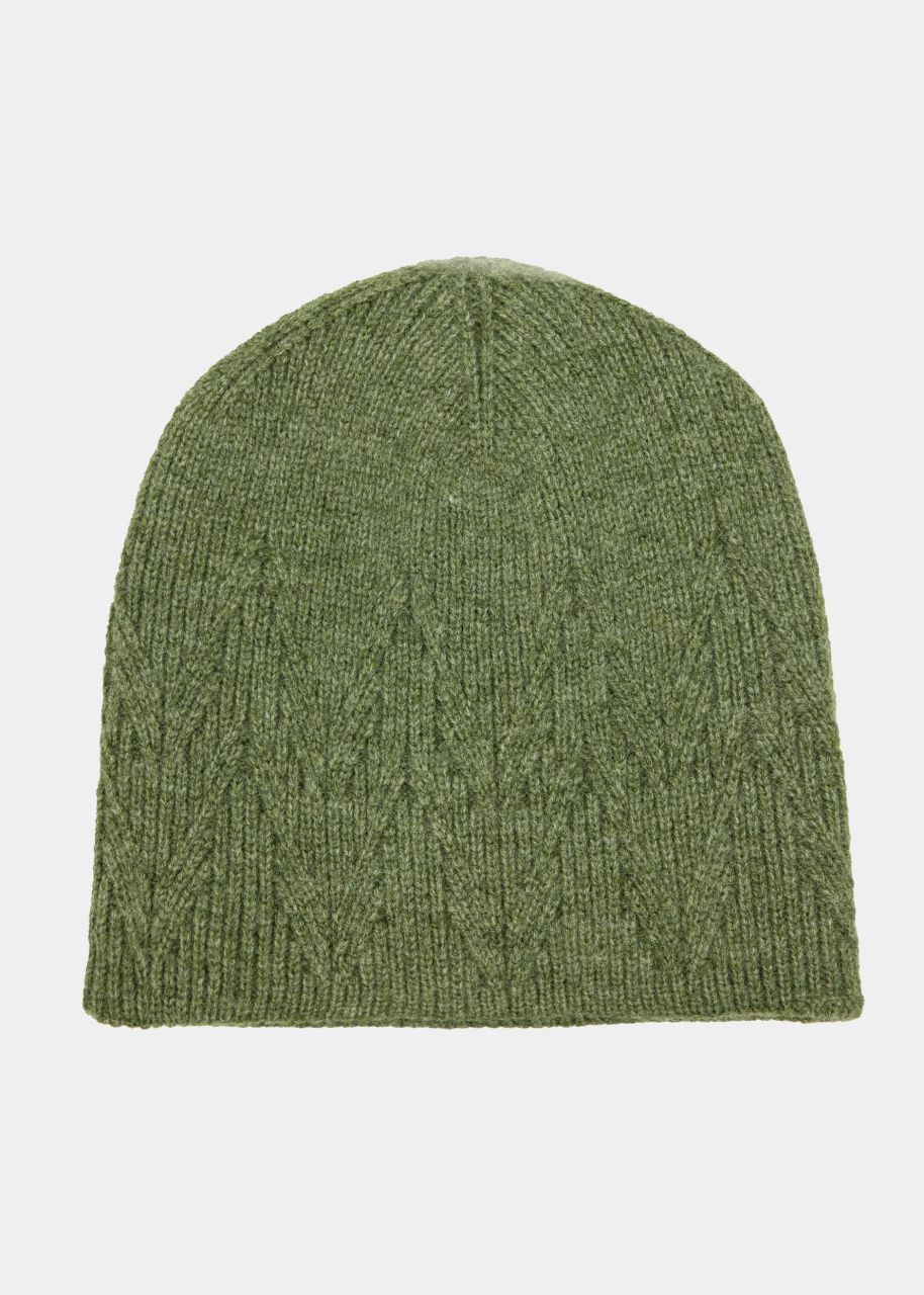 Soft knitted beanie - khaki