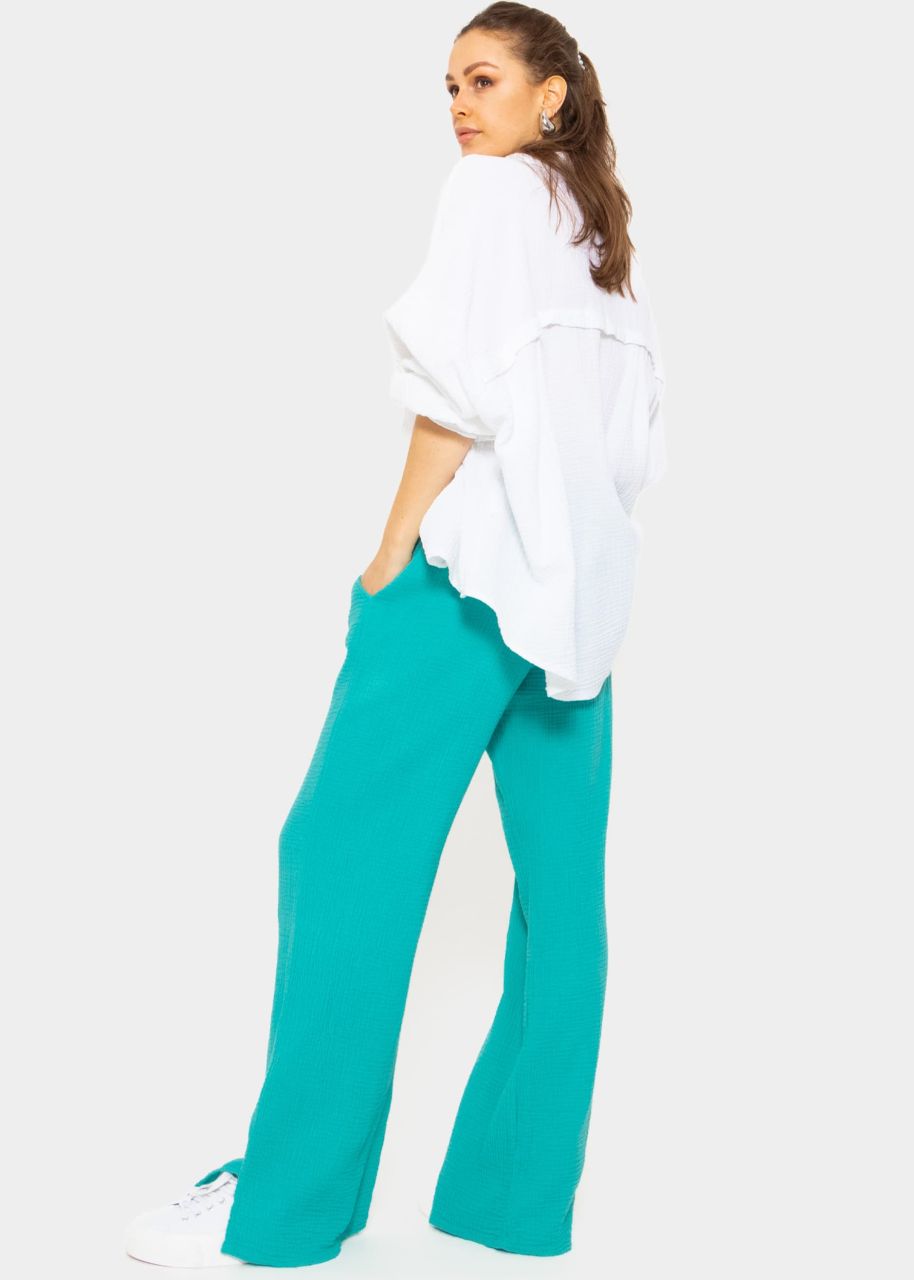 Muslin Pants, turquoise