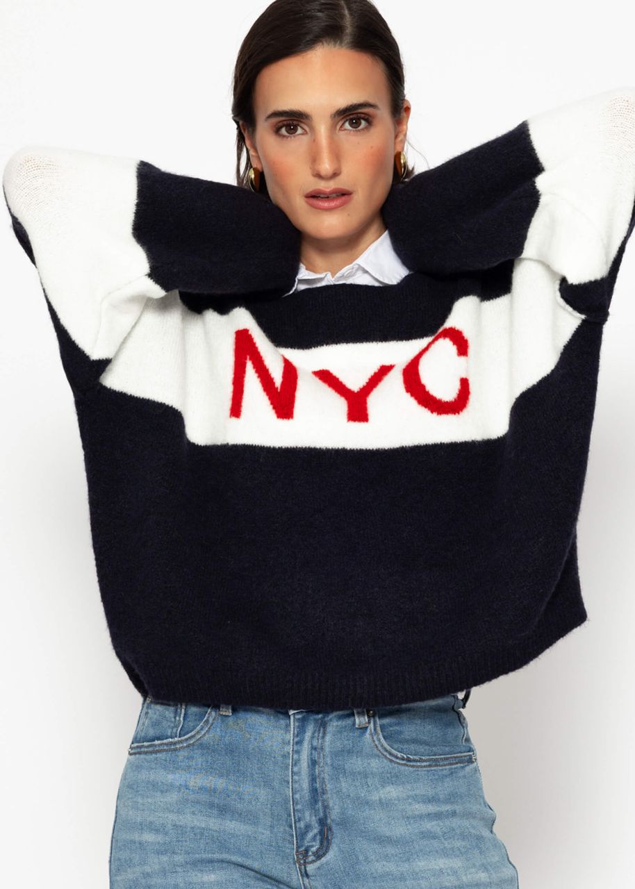 Oversize sweater “NYC” - dark blue