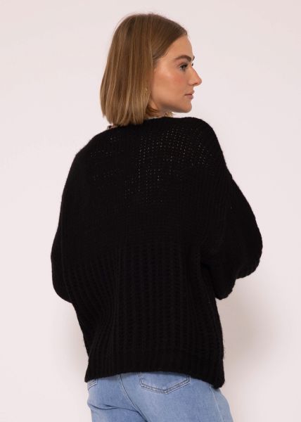 Cardigan with structure - black