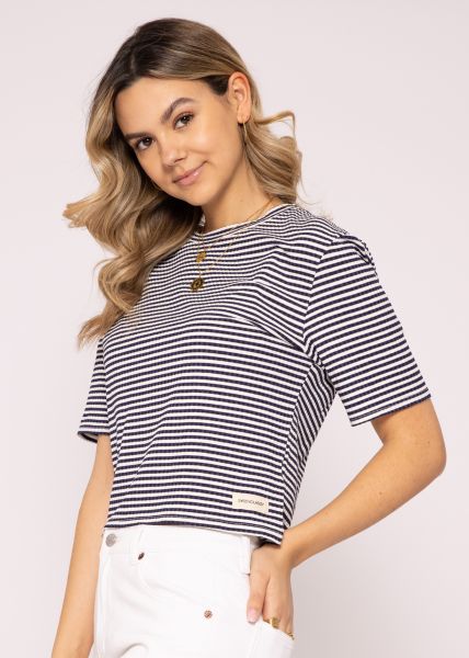 Striped Rip Jersey T-Shirt, Blue/White
