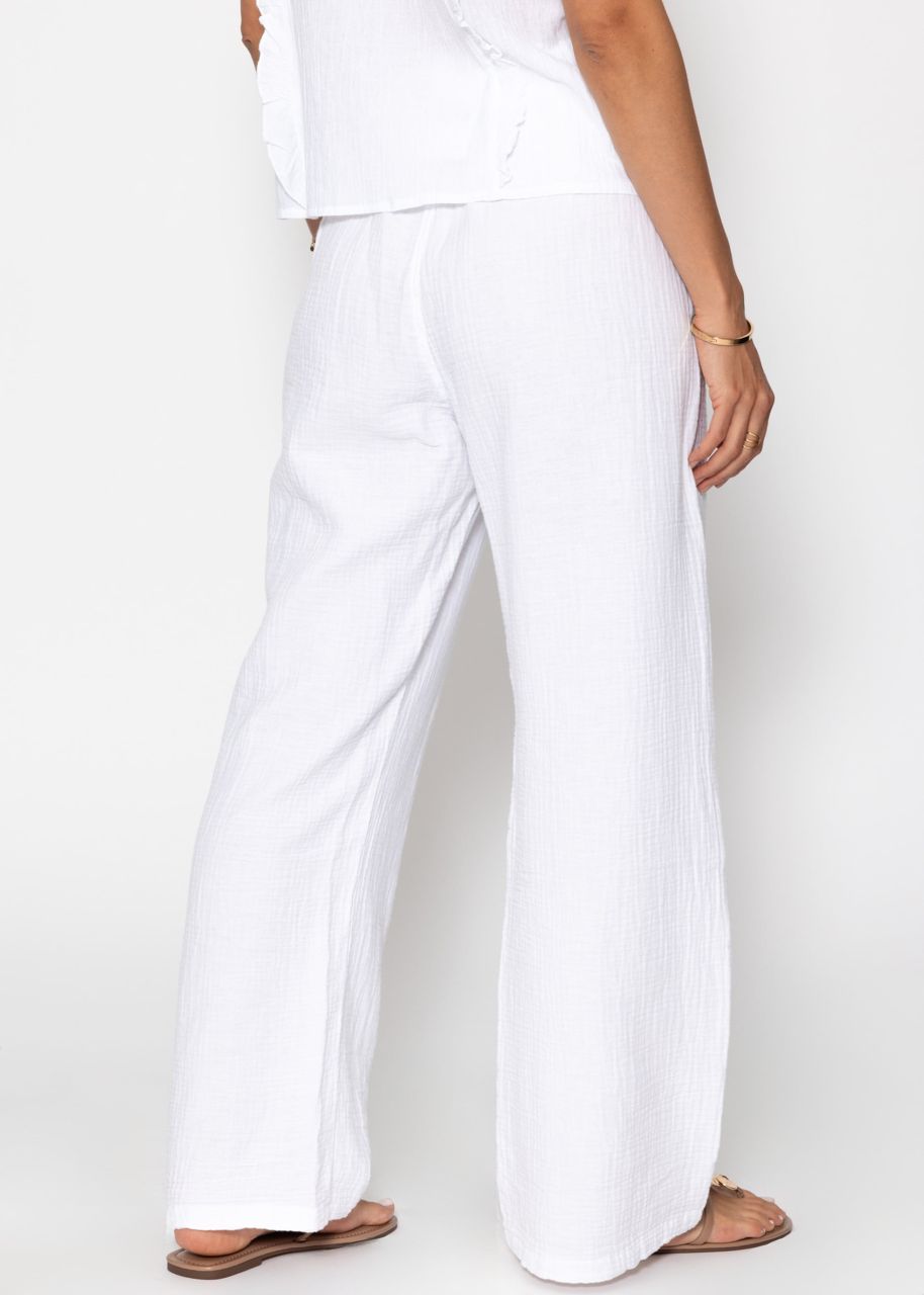 Muslin trousers - white
