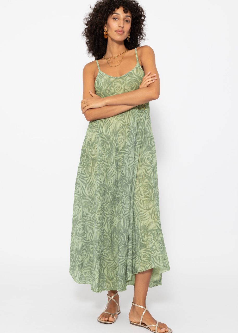 Muslin beach dress with print - sage green