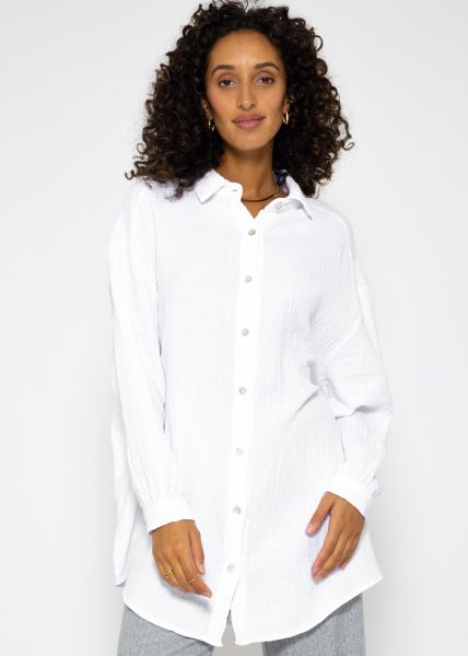 Muslin blouse oversize, white