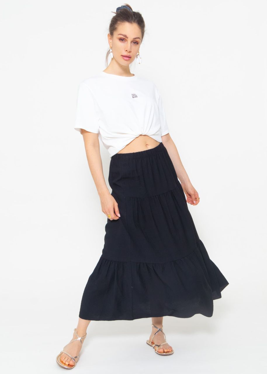 Maxi flounce skirt - black