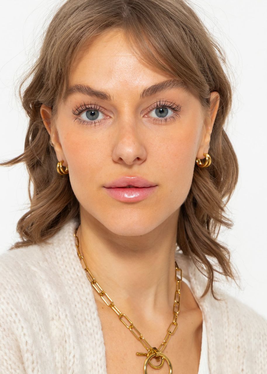 Double mini hoop earrings - gold