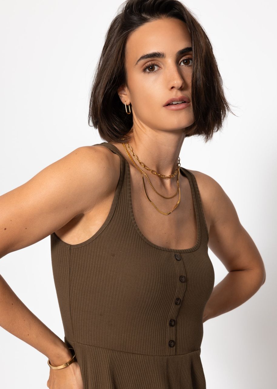 Cotton jersey dress - khaki