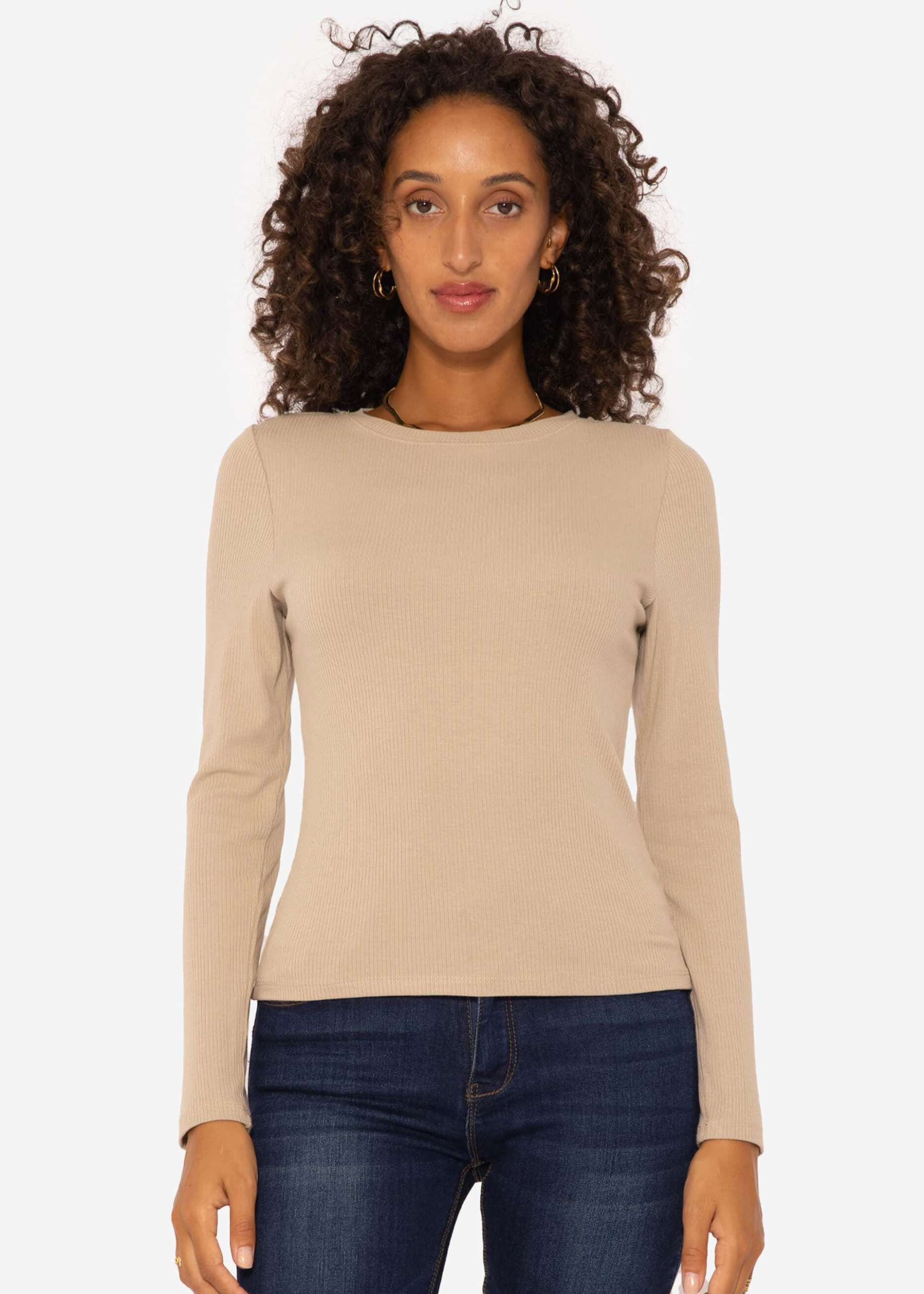 Loose long sleeve shirt - taupe