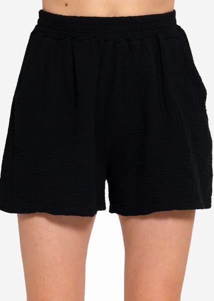Muslin shorts, black
