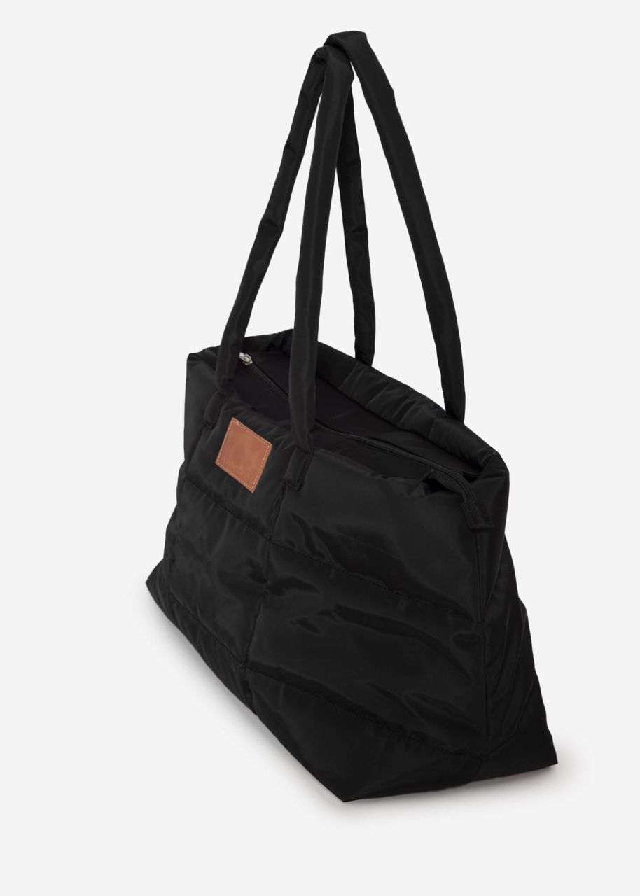 Quilted XL shopper - black