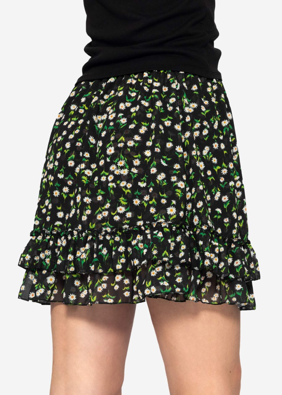 Floral skirt - black