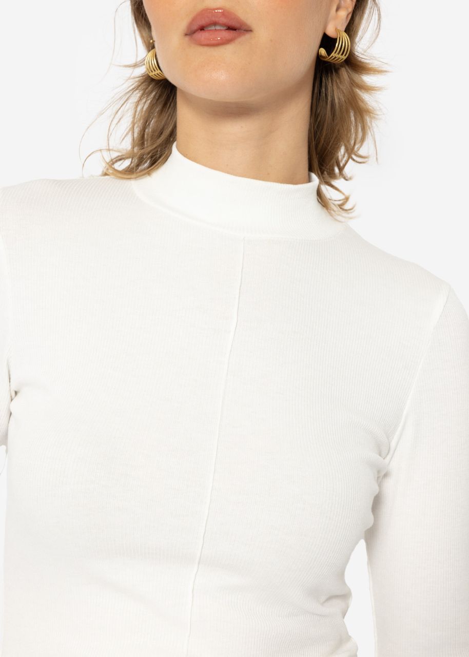 Long-sleeved shirt with turtleneck - offwhite