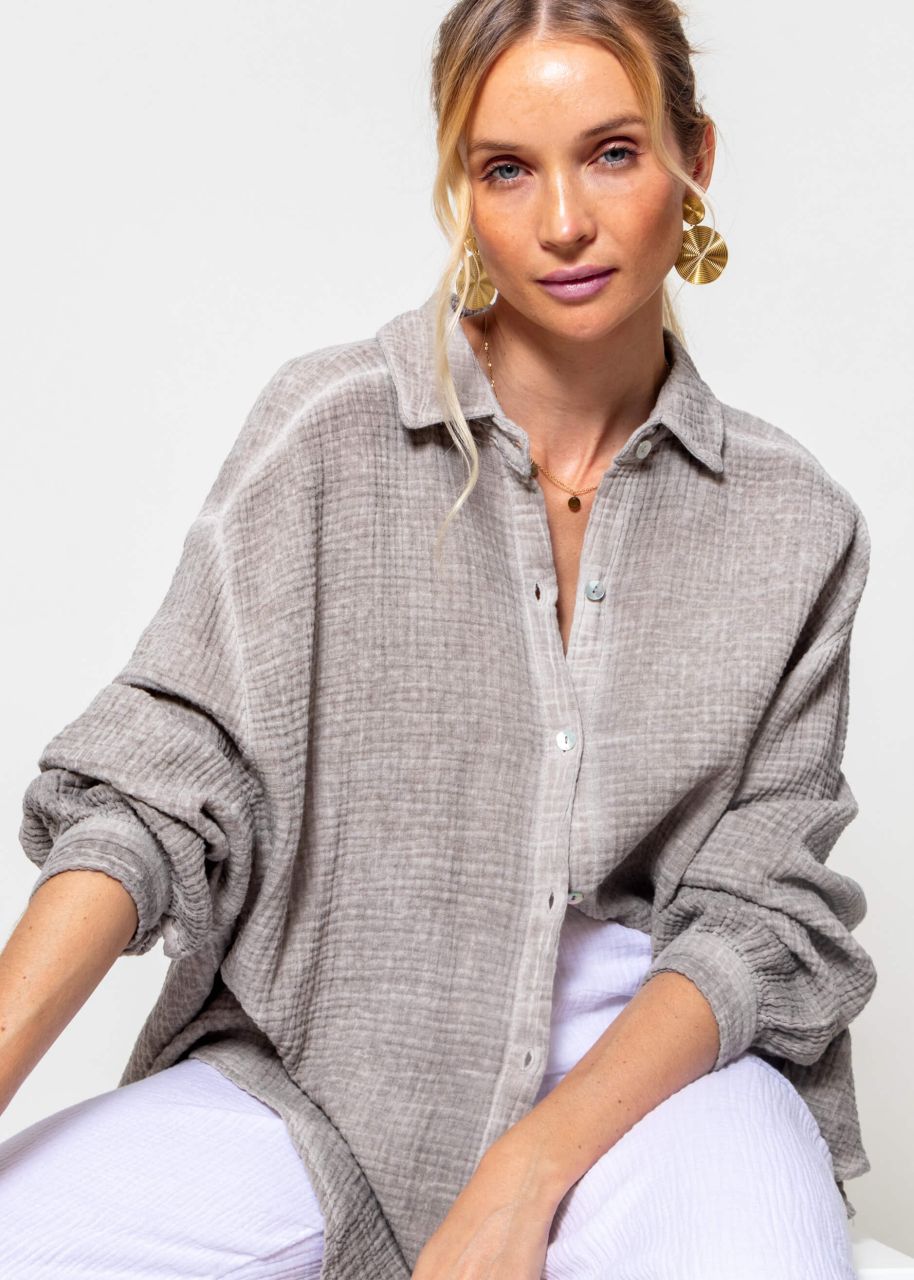 Washed out muslin blouse - taupe