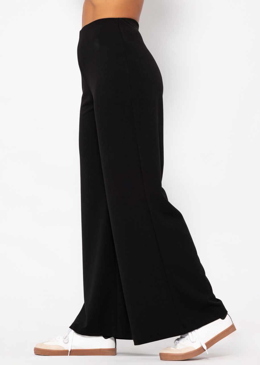 Wide slip-on pants - black