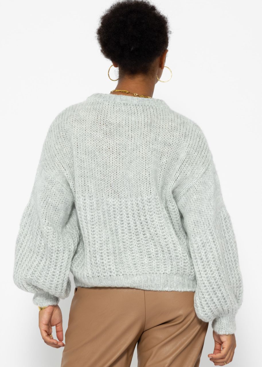 Sweater with structure - light gray