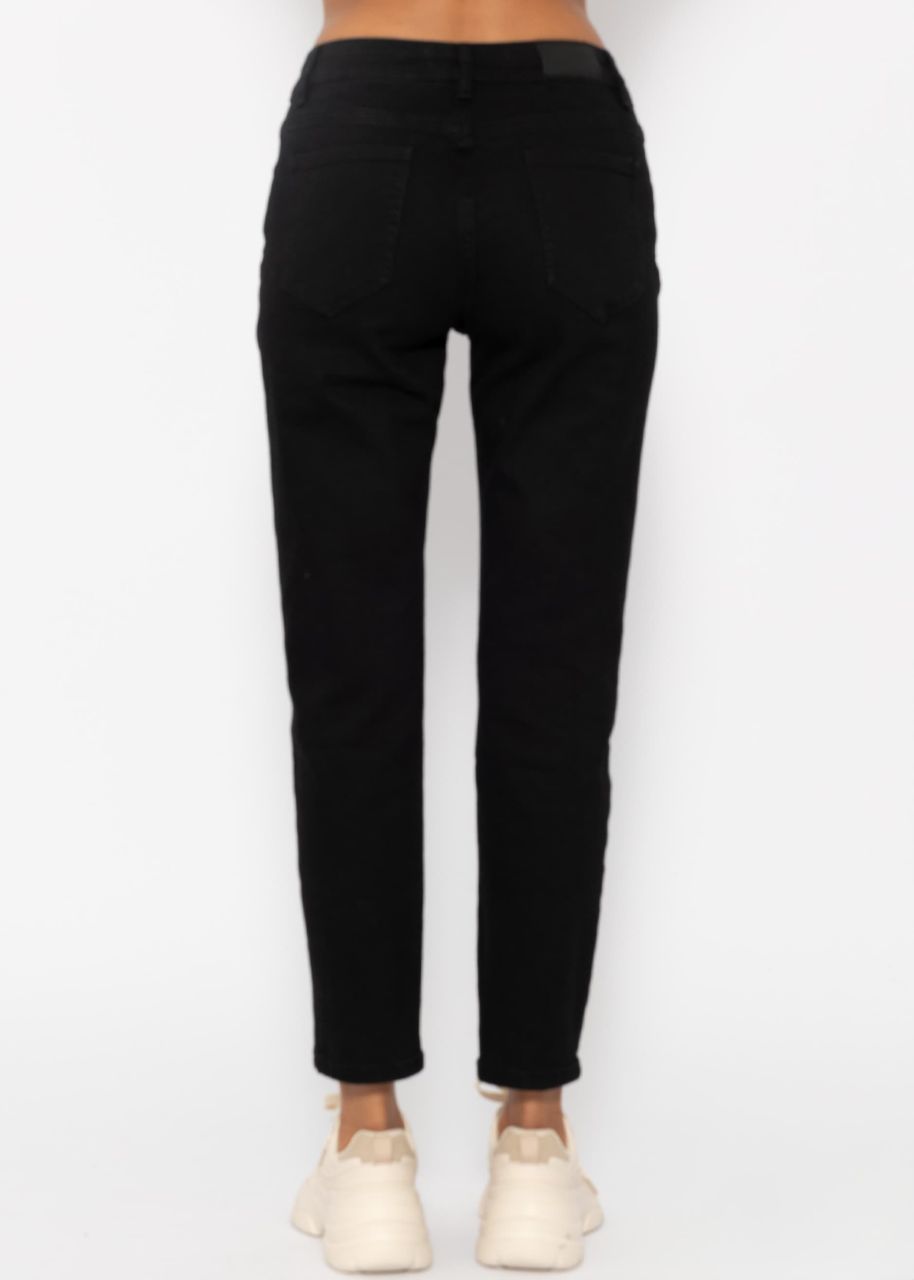 Relax Fit Jeans with slit - black