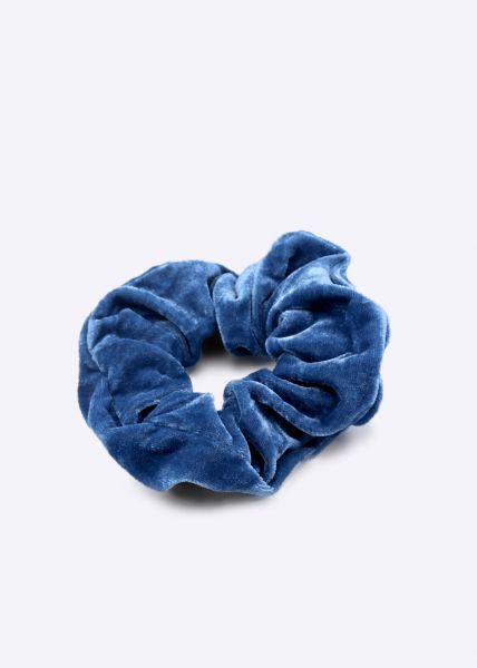 Velvet scrunchie, blue