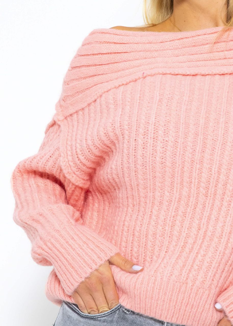 Off-Shoulder knitted jumper, antique pink