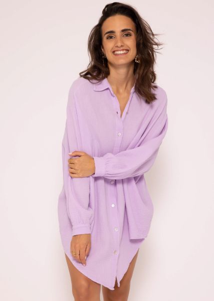Muslin blouse oversize, lilac
