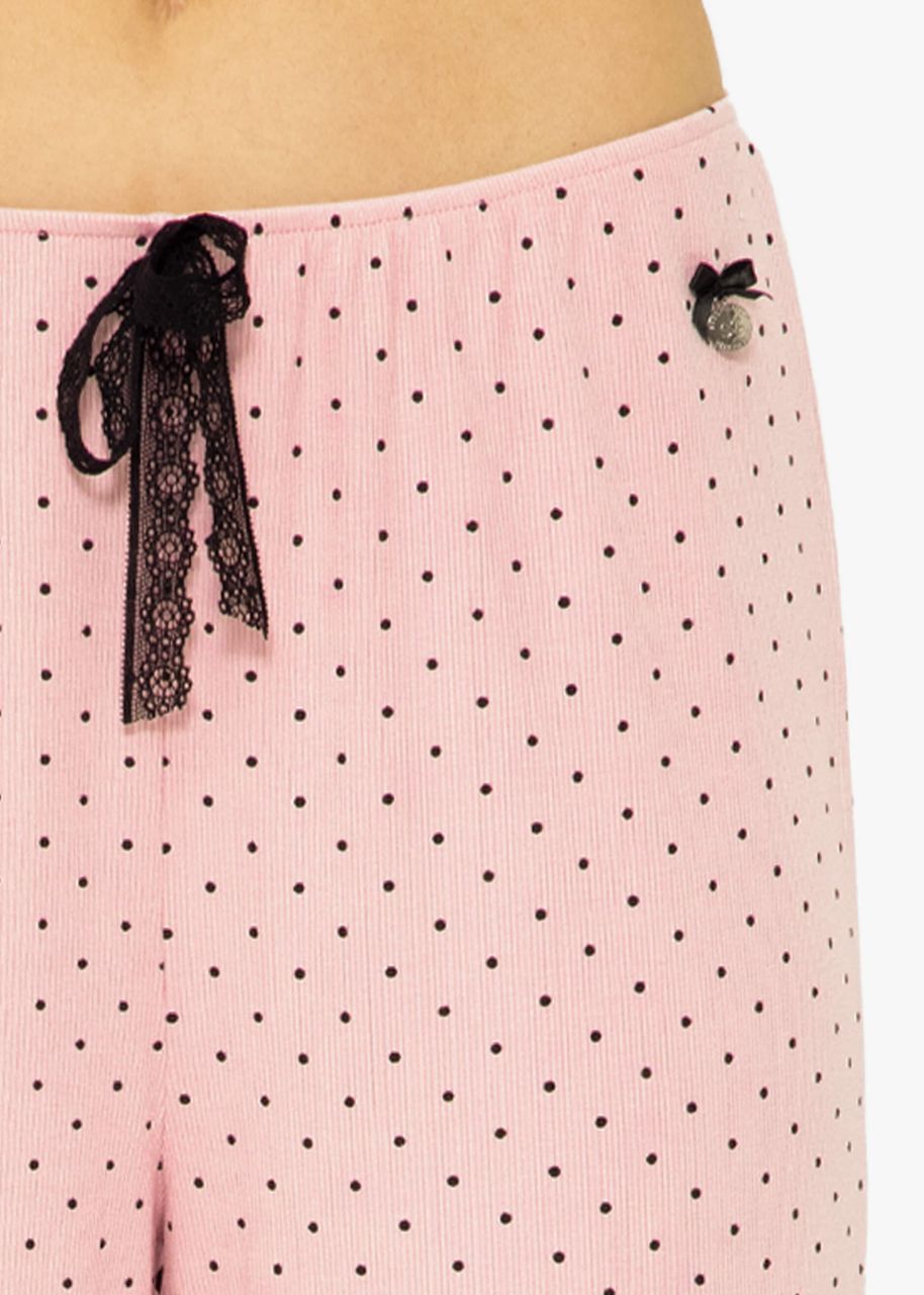 Sleeping pants with dots - pink