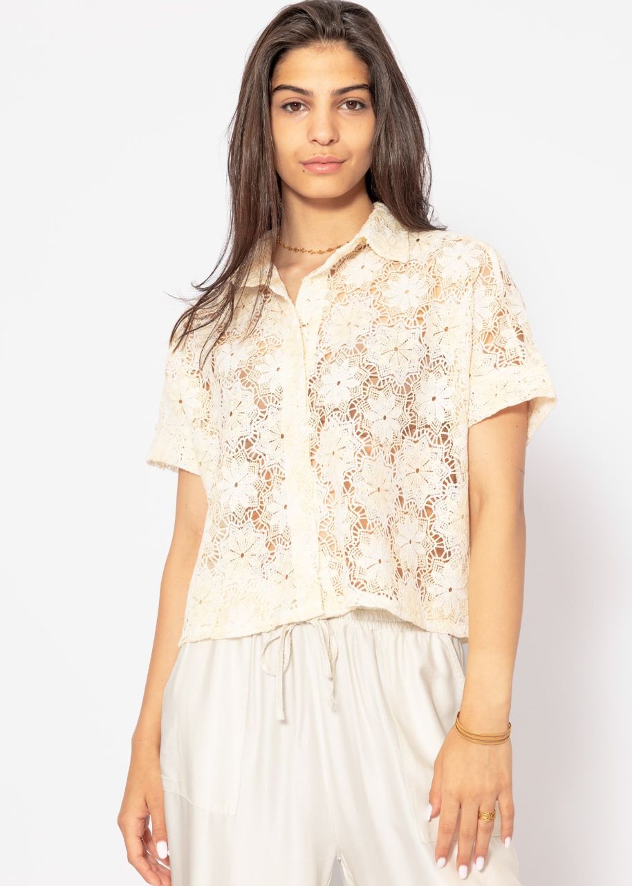 Lace blouse jacket - offwhite