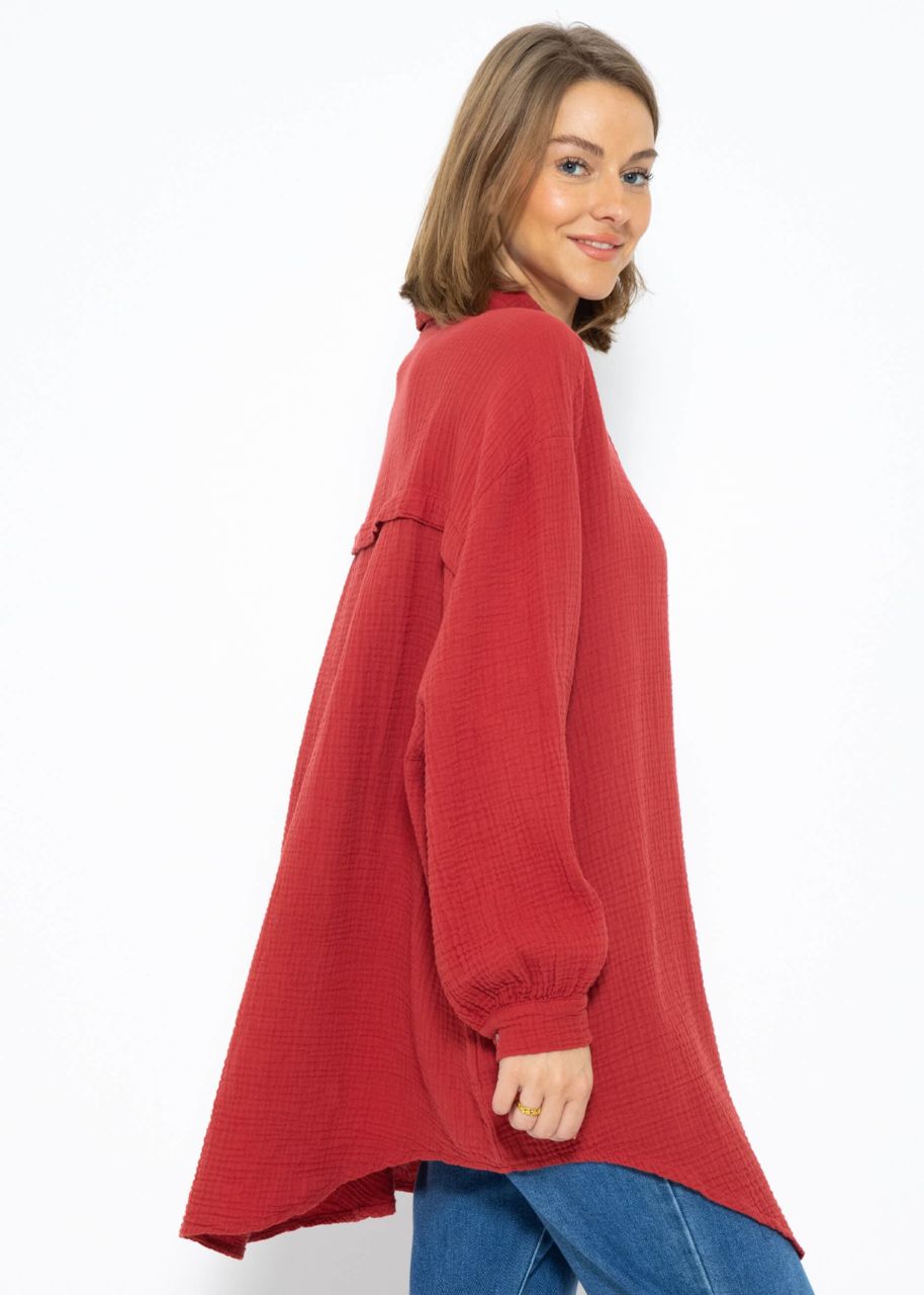 Oversize muslin blouse - brick red