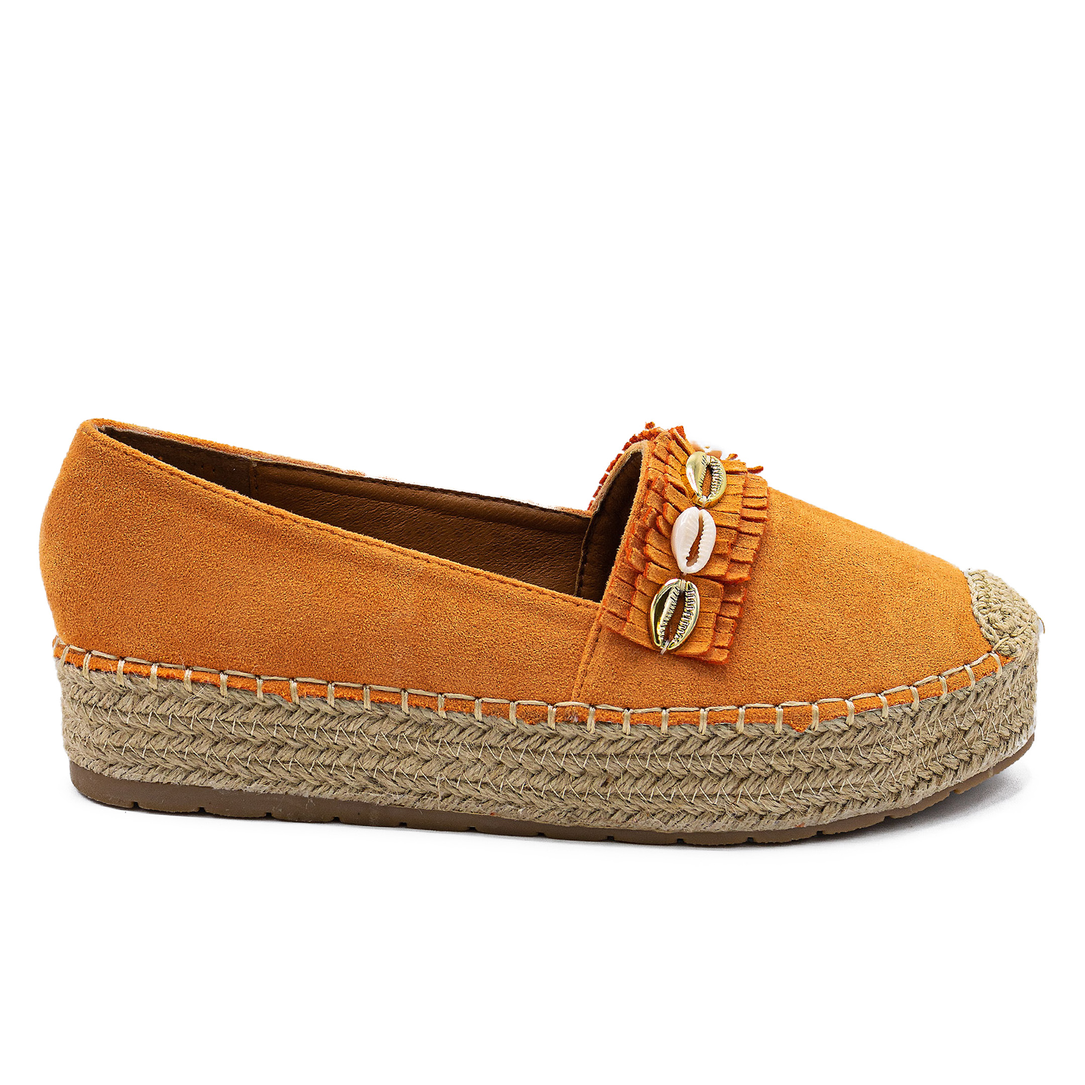 Plateau Espadrilles With Mussels Orange Espadrilles Shoes Sassyclassy Com