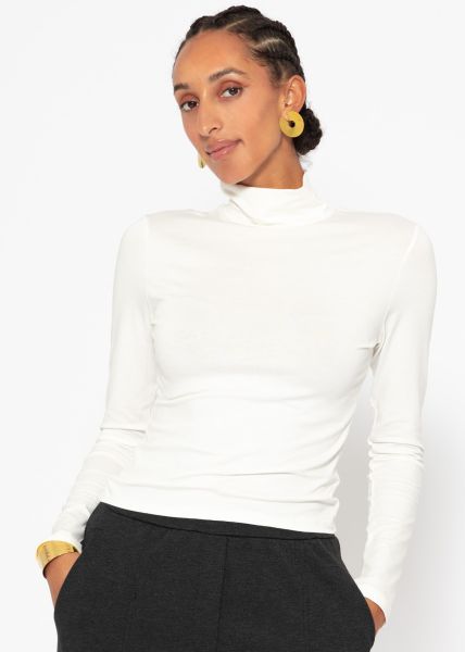 Long sleeve shirt with turtleneck - offwhite