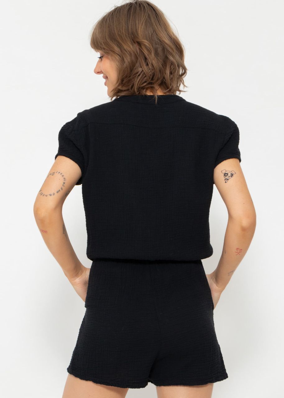 Muslin jumpsuit - black