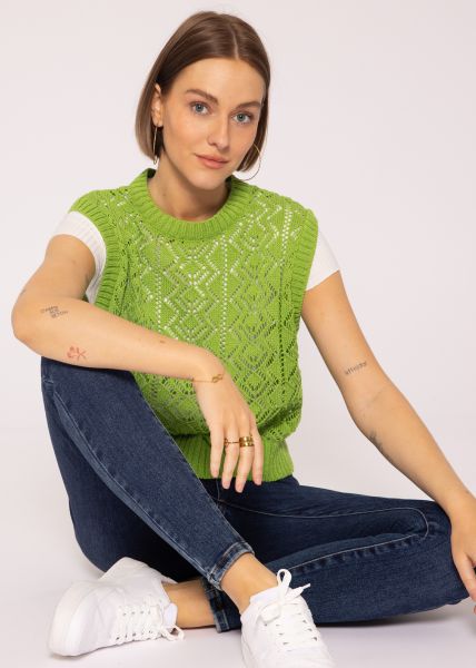 Crochet slipover, light green