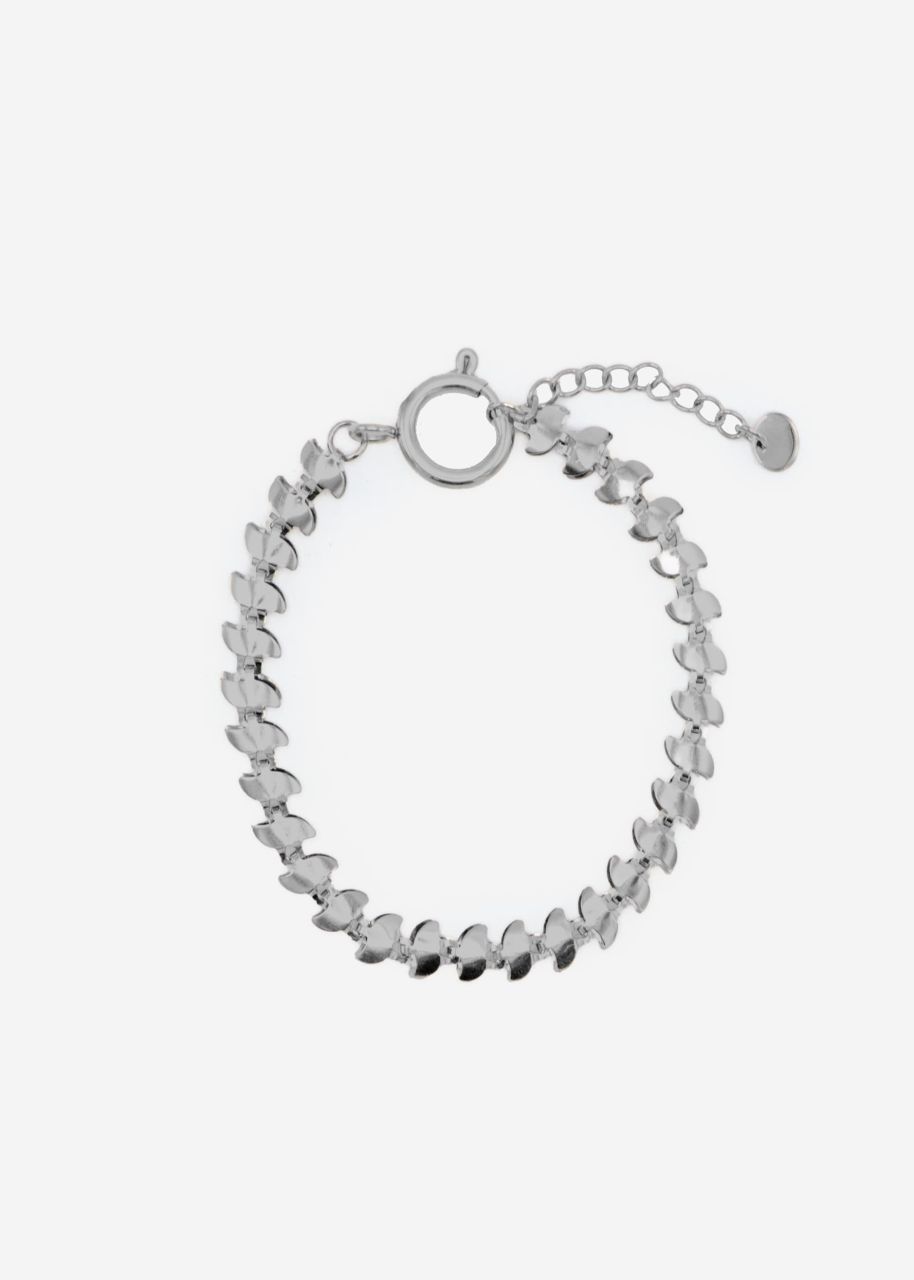 Bracelet with rounded link elements - silver