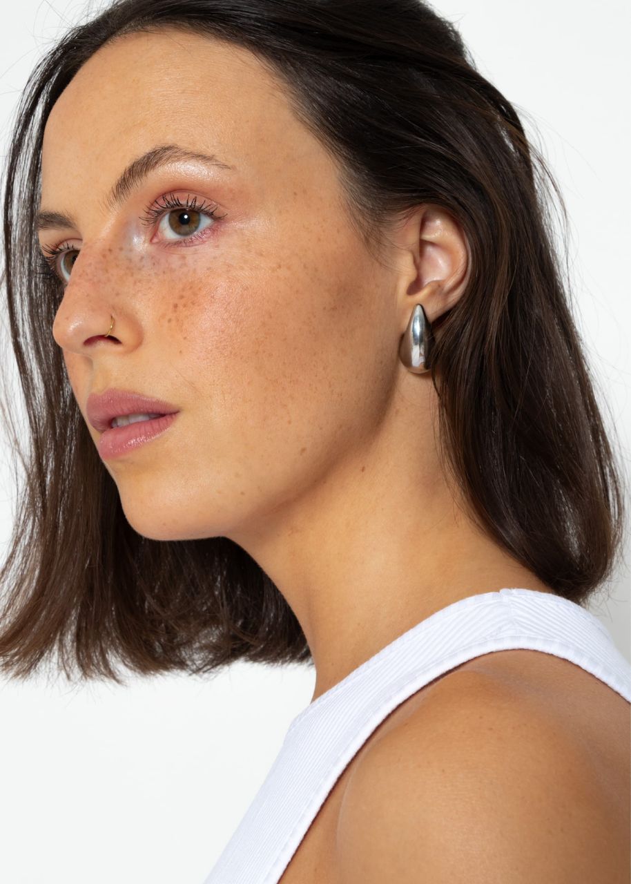 Drops stud earrings - silver