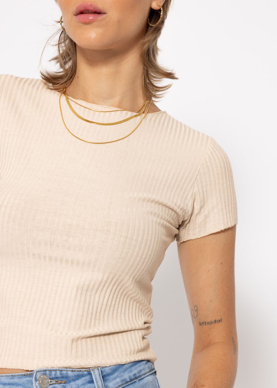 Crop shirt, beige