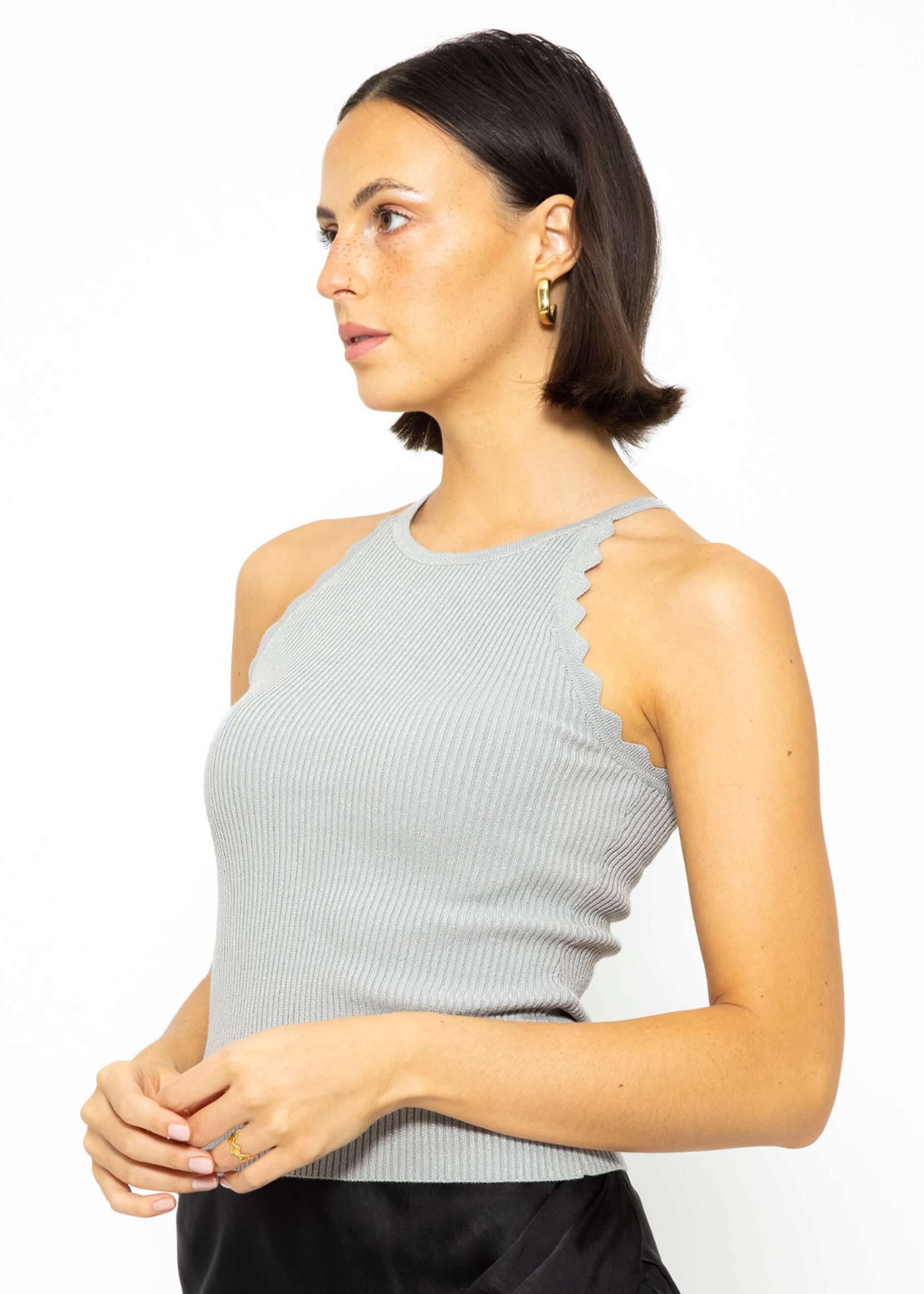 Lurex knitted top - silver