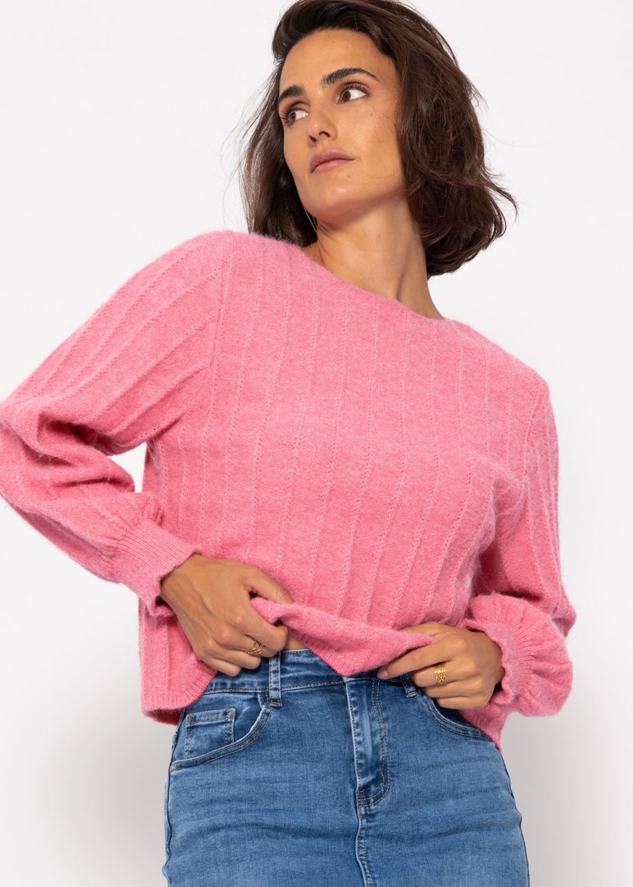 Long ribbed jumper - pink