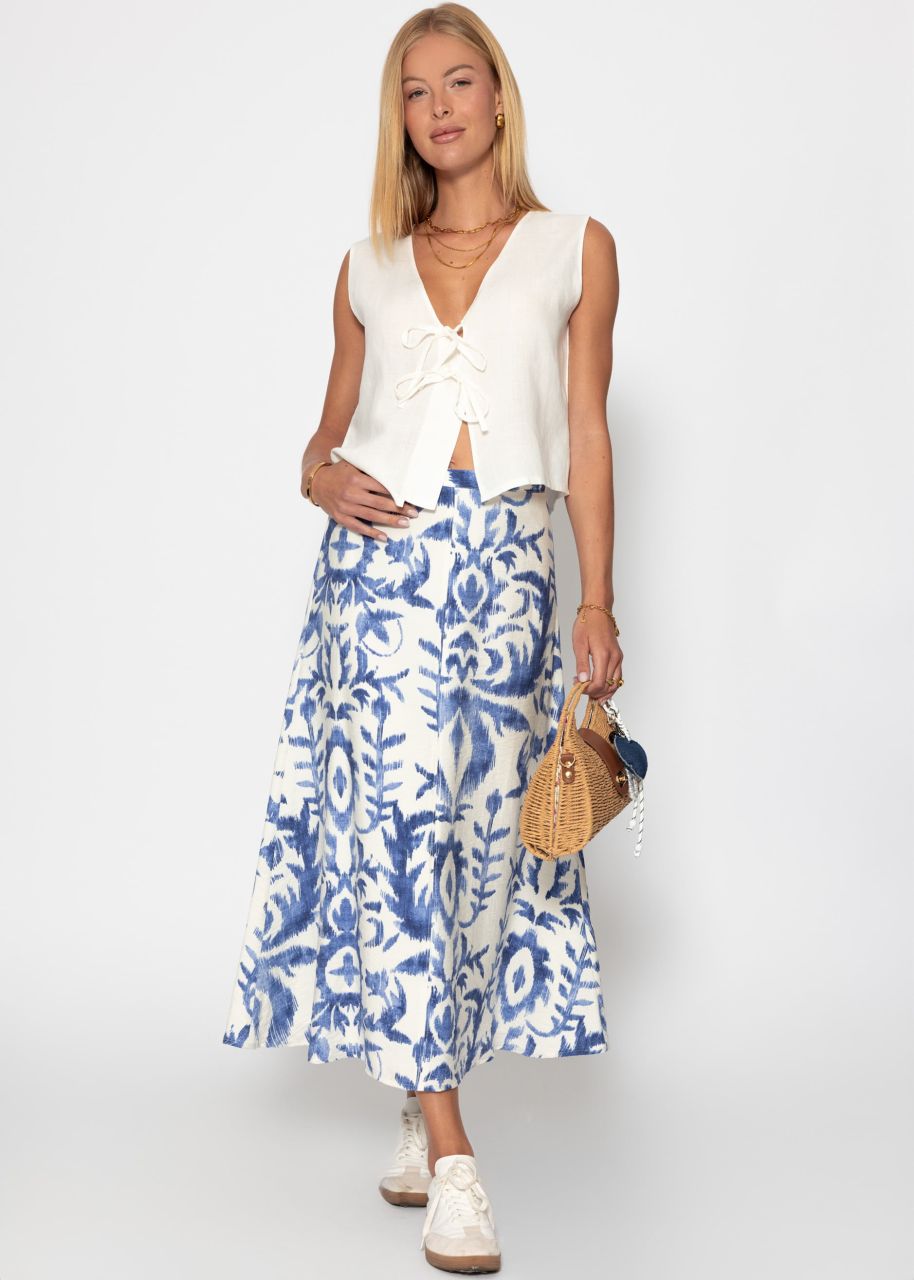 Maxi skirt with print - blue