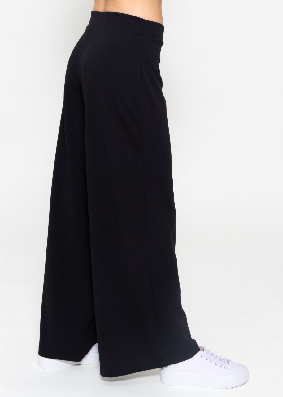 Wide slip trousers - black