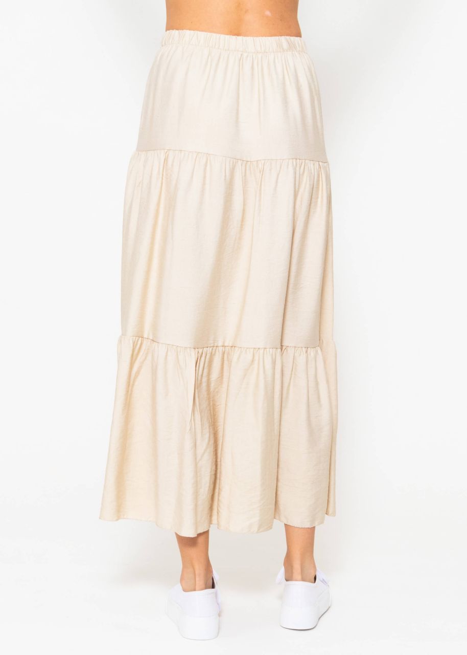 Maxi flounce skirt - beige