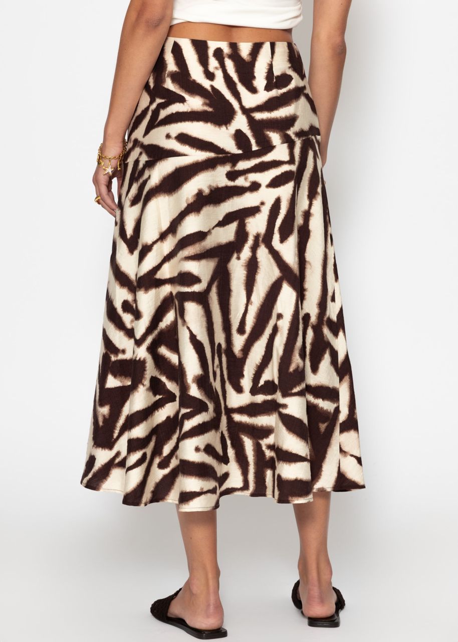 Maxi skirt with print - brown