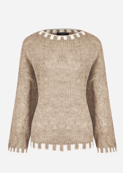 Jumper with offwhite details, beige