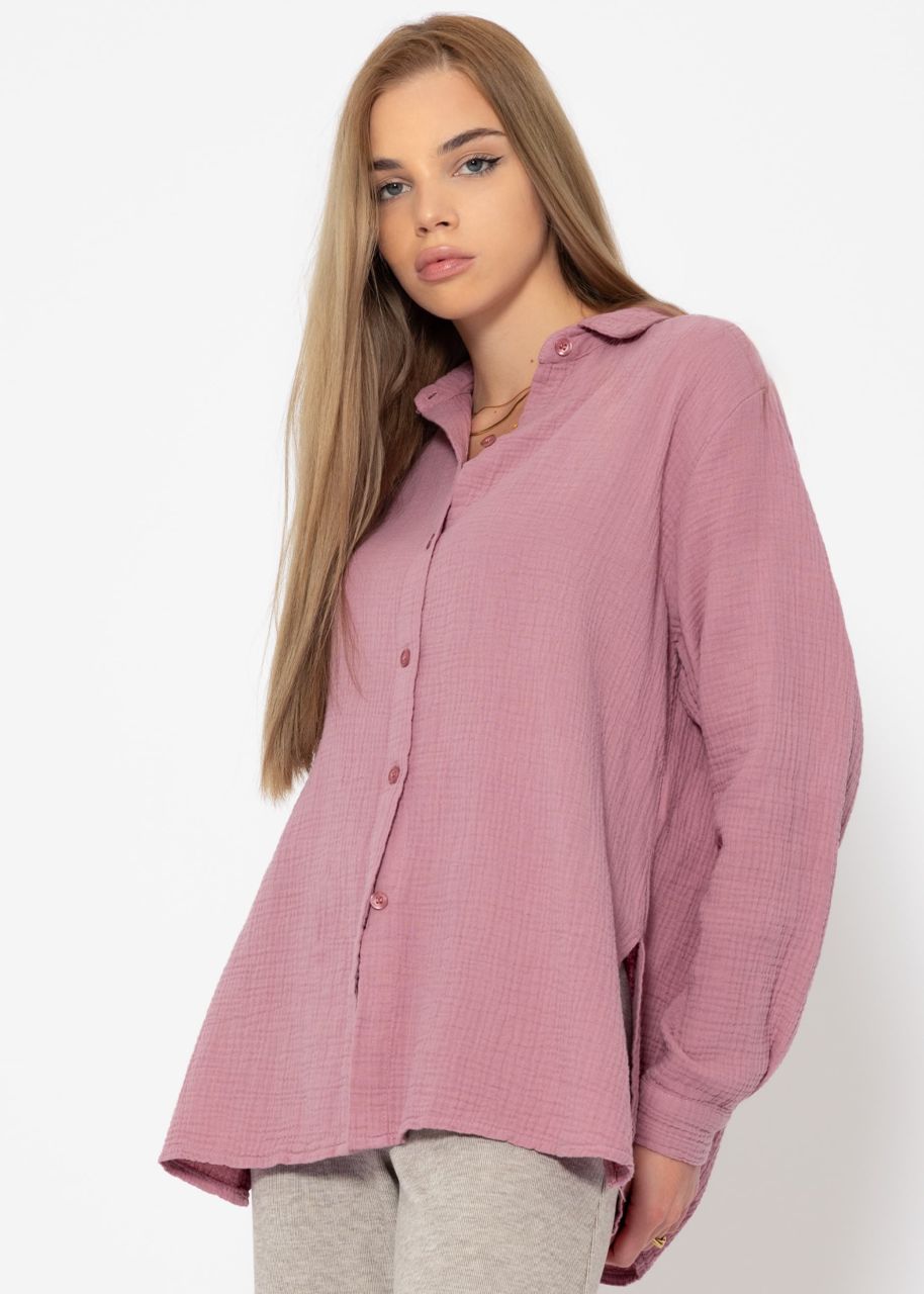 Classic cut blouse in muslin - dusky pink