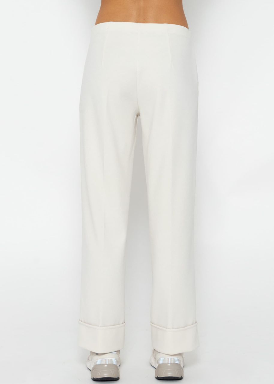Ankle-length trousers with lapel - offwhite