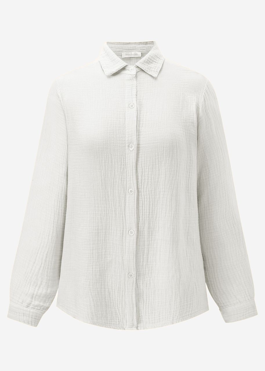 Classic cut blouse in muslin - offwhite