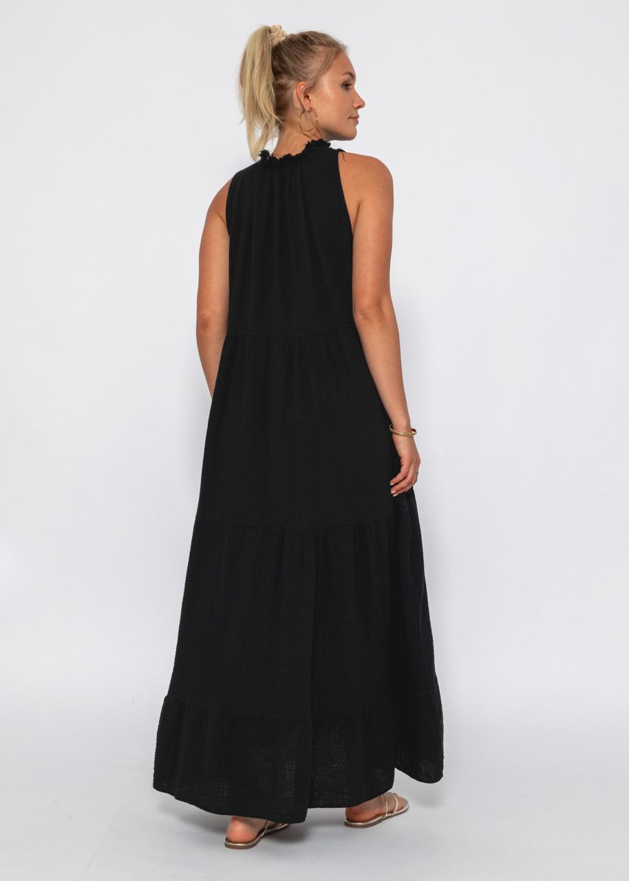 Long muslin dress - black